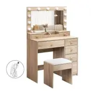 Dressing Table Stool Set Oak