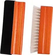 Vaguelly 2Pcs Vinyl Record Cleaning Brush Set Handle Static Cleaner for Turntable Daily Maintenance Deep Cleaning Chemical Care for Vinyl Record Player Accessories