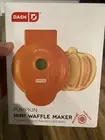 Dash Pumpkin Mini Waffle Maker 4" Cooking Surface Non-stick 350 Watts