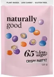 Naturally Good Crispy Partyz 55% less sugar 6x125g