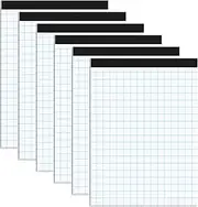 Honoson 6 Pack Graph Paper Pads 8.5 x 11 Inch 2x2 (2 Squares Per Inch) 55 Sheets/Pack Grid Notebook Math Graph Paper Pad White 80 Gsm Engineering Blueprint Notebook for Office Business Supplies