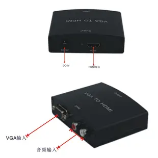 【BK.3C】VGA轉HDMI轉接器 D-SUB轉HDMI 1080P 轉接盒 支援VGA影像輸入以及RCA紅白聲音