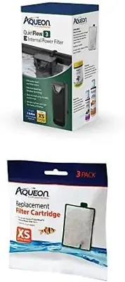 Quietflow E Internal Power Filter, Extra Small, 3 Gallon Bundle