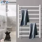 ACA Electric Heated Towel Rail Rack Warmer Chrome 8 Square Bars Stainless Steel