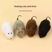 Wind Up Plush Mouse Plastic Toy Tail Wagging Encourage Curiosity for Cats Dogs