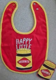 Peter Alexander Happy Little Vegemite Baby Bib NWT