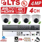LTS 4CH Security System Kit /H.265 /4 (2MP) 1080P Turret Cameras/2TB HARD DISK
