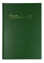 2025-2026 Financial Year Diary Collins A4 Day to Page Green 14M4.P40