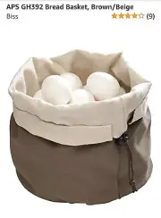 Aps Round Canvas Bag Beige for Bread Basket Bowl Buffet Store Kitchen Tableware