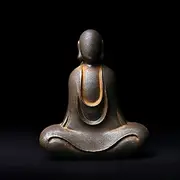 Daisylily Faceless Buddha Statue - Solid Cast Iron Buddha Figurine, Indoor Outdoor Zen Decor for Spiritual Room Meditation