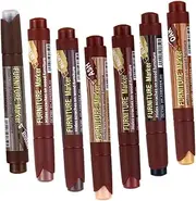 Cabilock 7Pcs Furniture Touch Up Pens Wood Scratch Repair Markers Fast Drying Strong Coverage for Wood and More Essential Furniture Repair Kit