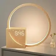 Vnoeom Alarm Clock Bedside Lamp, Touch Table Lamp with Natural Sounds, Desk Lamp with Alarm Clock, Touch Control 3 Levels Brightness,Night Light for Bedroom, Living Room, Nightstand