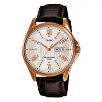 在飛比找PChome24h購物優惠-【CASIO】復古時尚羅馬指針皮帶錶-咖啡x白面(MTP-1