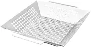 Yardwe 1pc BBQ Grill Pan Stainless Steel Barbecue Grill Plate with Holes Non-Stick Design for Outdoor BBQ and Meat Cooking Capacity for Gatherings