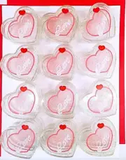 Heart Shaped plastic trinket "Love" boxes - LOT of 12, NOS. These are so cute!
