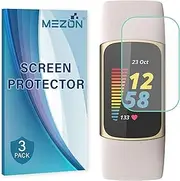 [3 Pack] Ultra Clear Screen Protector TPU Film for Fitbit Charge 5 and Charge 6 Fitness Tracker – High Protection, Shock Absorption (Fitbit Charge 5, Clear)