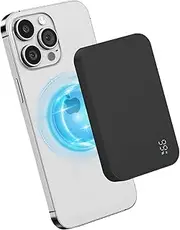 DOKYW 10000mAh Wireless Portable Charger, Magnetic Power Bank with LCD Display,20W PD Fast Charging USB C Battery Pack Compatible with iPhone 16/15/14/13/12, Watch Series, Airpods (Black)