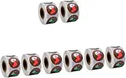 BESTYASH 4sets 2 Rolls Christmas Label Stickers Adhesive Household Present Decals for Greeting Cards Envelopes and Snack Bags Easy Peel Stick Design Safe Material for Holiday 2rolls*4
