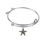 SOL 230052 Starfish, Bangle Sterling Silver Plated