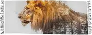 [AIXIWAWA] Forest Lion Women's Pashminas Scarf, Shawls Wrap Lightwight Tassel for Evening Dress Dinner Party, Multicolor