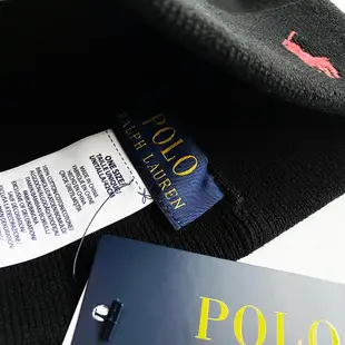 美國百分百【全新真品】Ralph Lauren 帽子 針織 毛線帽 反摺帽 RL 小馬 POLO 毛帽 黑色 CH89