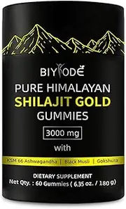 3000mg Pure Himalayan-sourced Shilajit Gummies Gold for Men & Women Organic Natural 85 Plus Trace Minerals Fulvic acid (C, Honey)