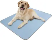 Summer Dog Cooling Mat Washable Ice Silk Self Cool Pad (Blue, 40x28in)