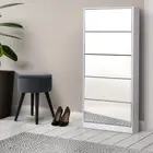 5 Drawer Shoe Cabinet Mirror Shoes Organiser Storage Rack White Cupboard Shelf