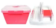 Hemline Pink Plastic Sewing Box With Bobbin Holder