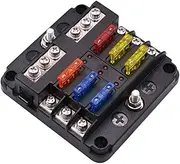 23PCS 6 Way Blade Fuse Box Fuse Holder Standard Circuit Fuse Holder Box Block Block Holder Indicator LED Light for Car Boat Marine Truck Vehicle SUV Yacht RV