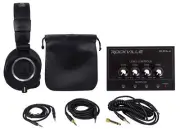 Audio Technica ATH-M50X Studio Monitor Headphones+4-Way Distribution Amplifier