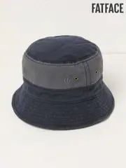 FatFace Navy Blue Colourblock Bucket 100% Cotton Hat (AK7879) | $46