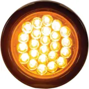 SL40AR 4 Inch Recessed Amber Strobe Light, round Six Flash Warning Light, 24 Led