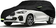 Waterproof 210T Car Covers for BMW X5/X5 M, X6/X6 M 2007-2024，Fit 100% Waterproof with Windproof Strap & Single Door Zipper (for BMW X5/X5 M, X6/X6 M 2007-2024)
