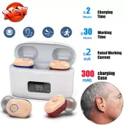 A Pair Rechargeable Digital Invisible Hearing Amplifier Sound Voice Mini !