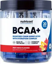 Nutricost BCAA+ Hydration Fruit Punch Flavor (20 Stickpacks) - Branched Chain Am
