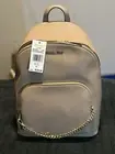 NWT Michael Kors Jet Set Vegan Leather Medium Chain Backpack in Camel MSRP $328