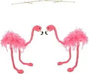 BCOATH 2pcs Flamingo Marionette Puppet Animals for Interactive Play Performance Stage Props Bright Design Family Games Emotional Expression Fine Craftsmanship