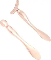 NOLITOY Metal Makeup Spatula Facial Cosmetic Spoon Mini Eye Mask Scoop for Women Promotes Eye Cream Penetration