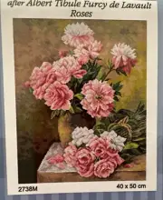 Printed needlepoint tapestry Canvas Only Orchidea 40x50 Cm Roses