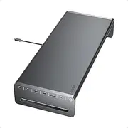 Anker USB-C Hub, 10-in-1 Aluminum Monitor Stand with 100W PD, 5Gbps USB Ports, and 4K@60Hz HDMI Display, Built-in 3.3 ft Cable, Clutter-Free Desk for MacBook, Dell, and Full-Function USB-C Devices