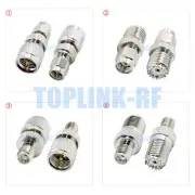 2pcs Mini UHF Male Female to SMA Male Female Plug Jack RF Coax Connector Adapter