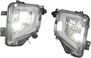 Wivplex for Mitsubishi, for Triton L200 2019-2021 LED DRL Daytime Running Lights Fog Lamp Cover with Yellow Turn Signal Lamp Car Turn Signal Light
