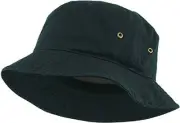 100% Cotton Washed Bucket Hat Large-X-Large 4. Black