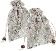 FOMIYES 2pcs Soft Jewelry Pouch Double Layer Drawstring Bag for Organized Storage Travel present Packaging Jewelry Bags for Coins Candy Goodies