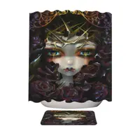 Gothic Art the Language of Flowers Black Roses Girl Shower Curtain