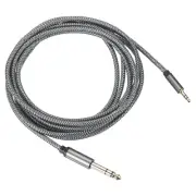 3.5mm 1/8" Male TRS to 6.35mm 1/4" Male TRS Audio Cable 3M/10Ft Gray