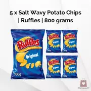 5 x Salt Wavy Potato Chips | Ruffles | 800 grams