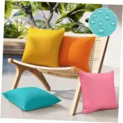 Outdoor Pillow Covers 18x18 Set of 4, Outdoor Orange/Yellow/Pink/Blue