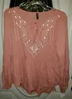 NWT Embroidered Size Small Massini Boho Long Sleeve Coral Peasant Style